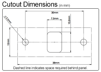 Dimensiones del interruptor HDMI